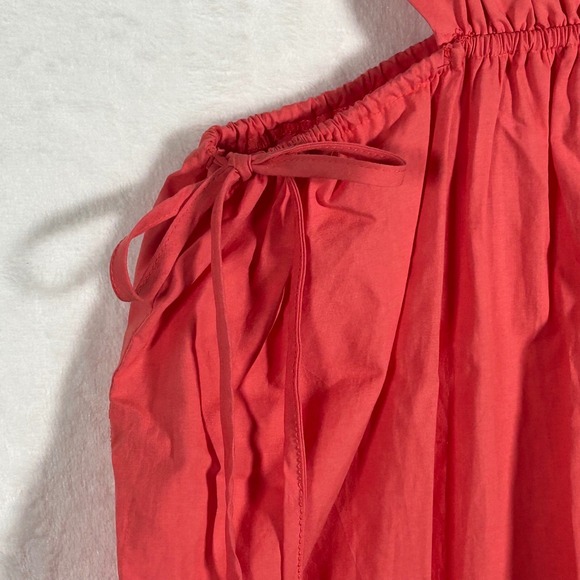 Rails Women Coral Pink Organic Cotton Tencel Cut-Out Midi Dress Large Sleeveless - Picture 7 of 13